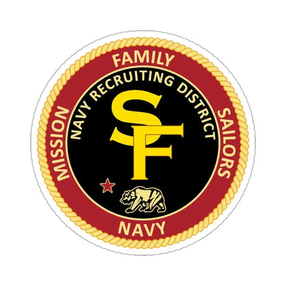 Navy Recruiting District San Francisco (U.S. Navy) STICKER Vinyl Die-Cut Decal 4 Inch - The Sticker Space