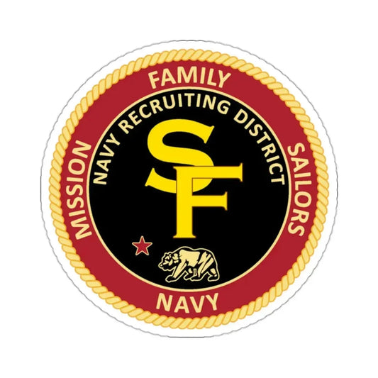 Navy Recruiting District San Francisco (U.S. Navy) STICKER Vinyl Kiss-Cut Decal 2 Inch White - The Sticker Space