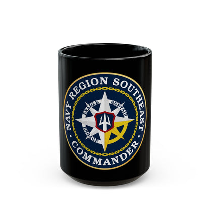 Navy Region Southeast (U.S. Navy) Black Coffee Mug-15oz-The Sticker Space