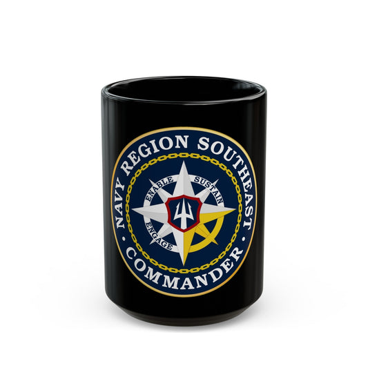 Navy Region Southeast (U.S. Navy) Black Coffee Mug-15oz-The Sticker Space