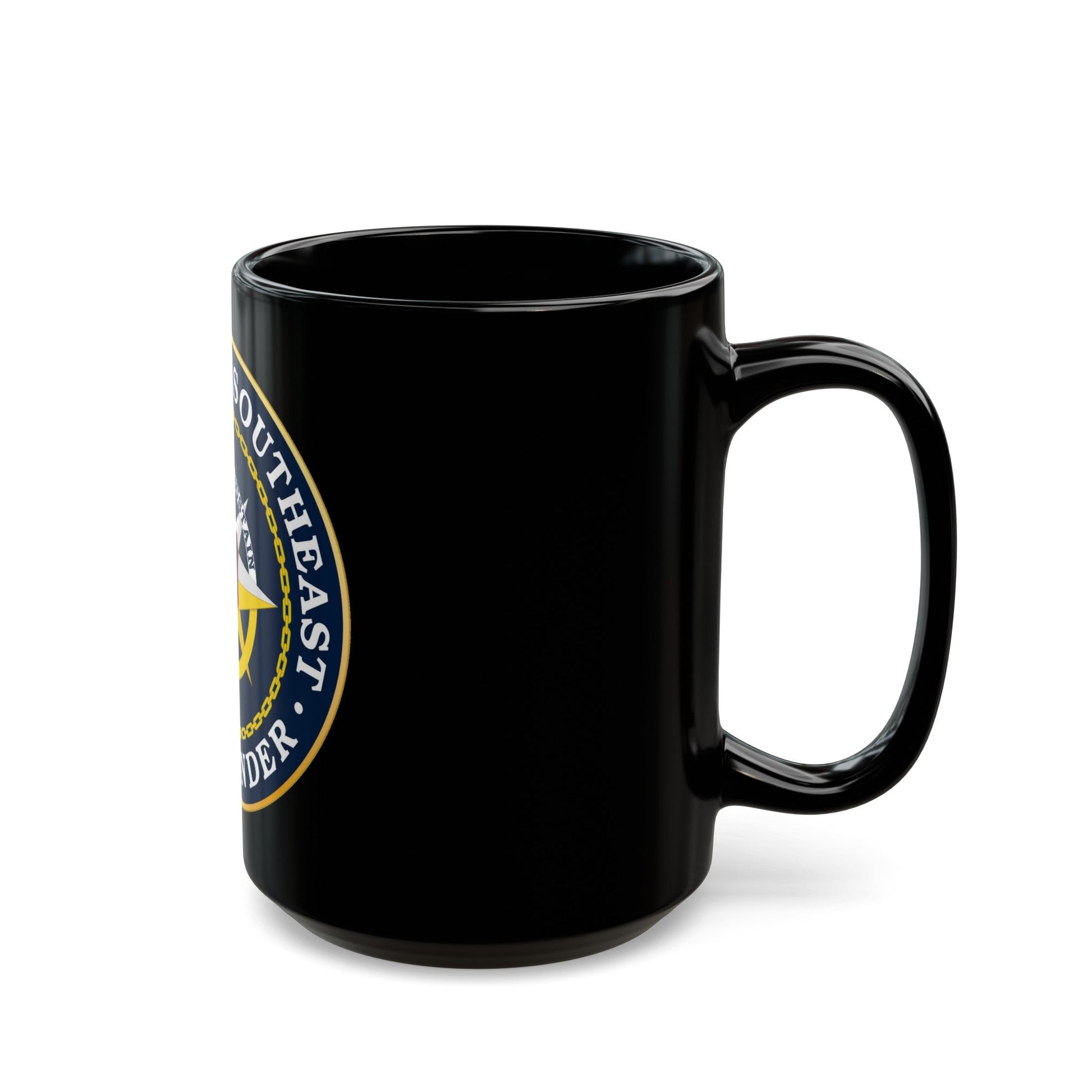 Navy Region Southeast (U.S. Navy) Black Coffee Mug-The Sticker Space