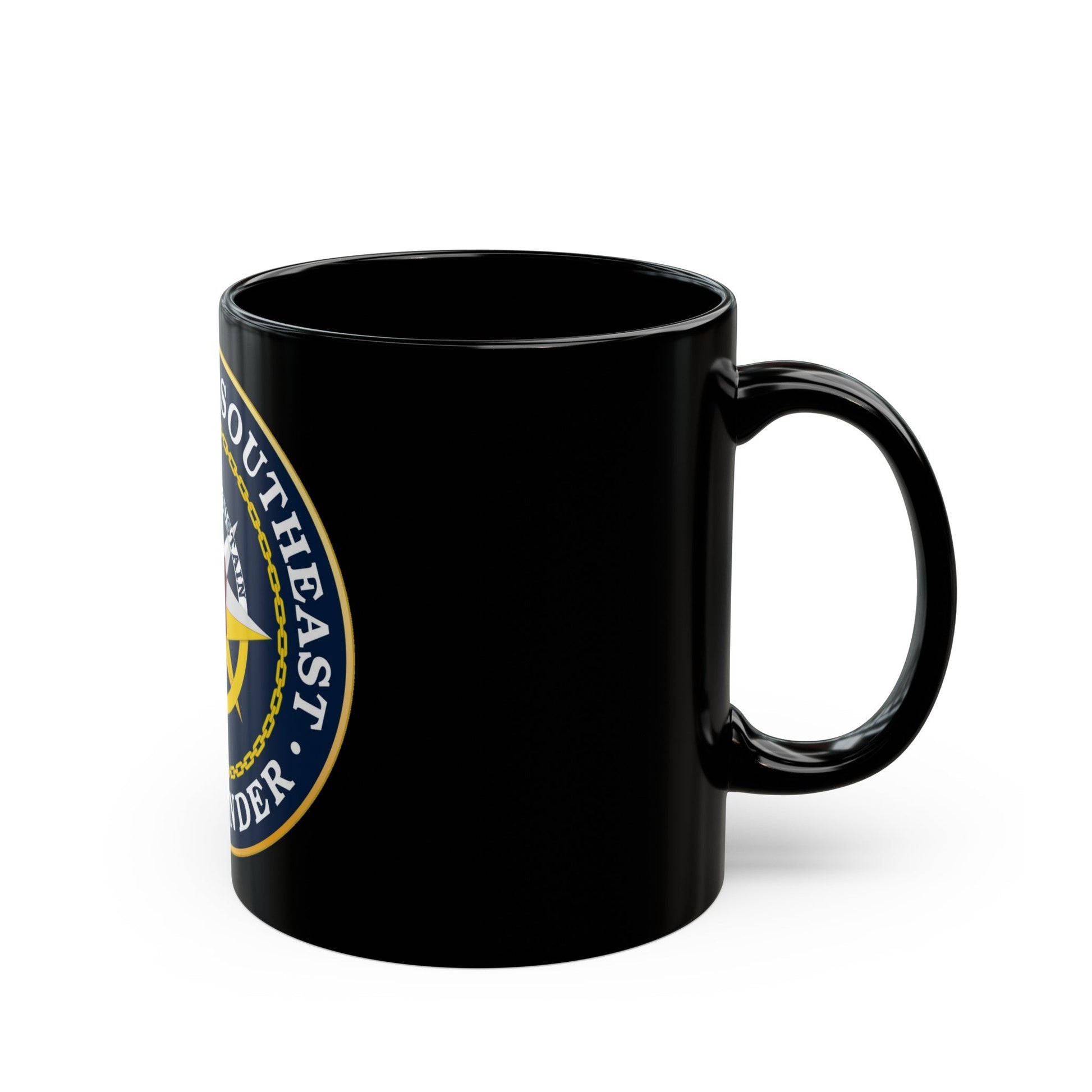 Navy Region Southeast (U.S. Navy) Black Coffee Mug-The Sticker Space