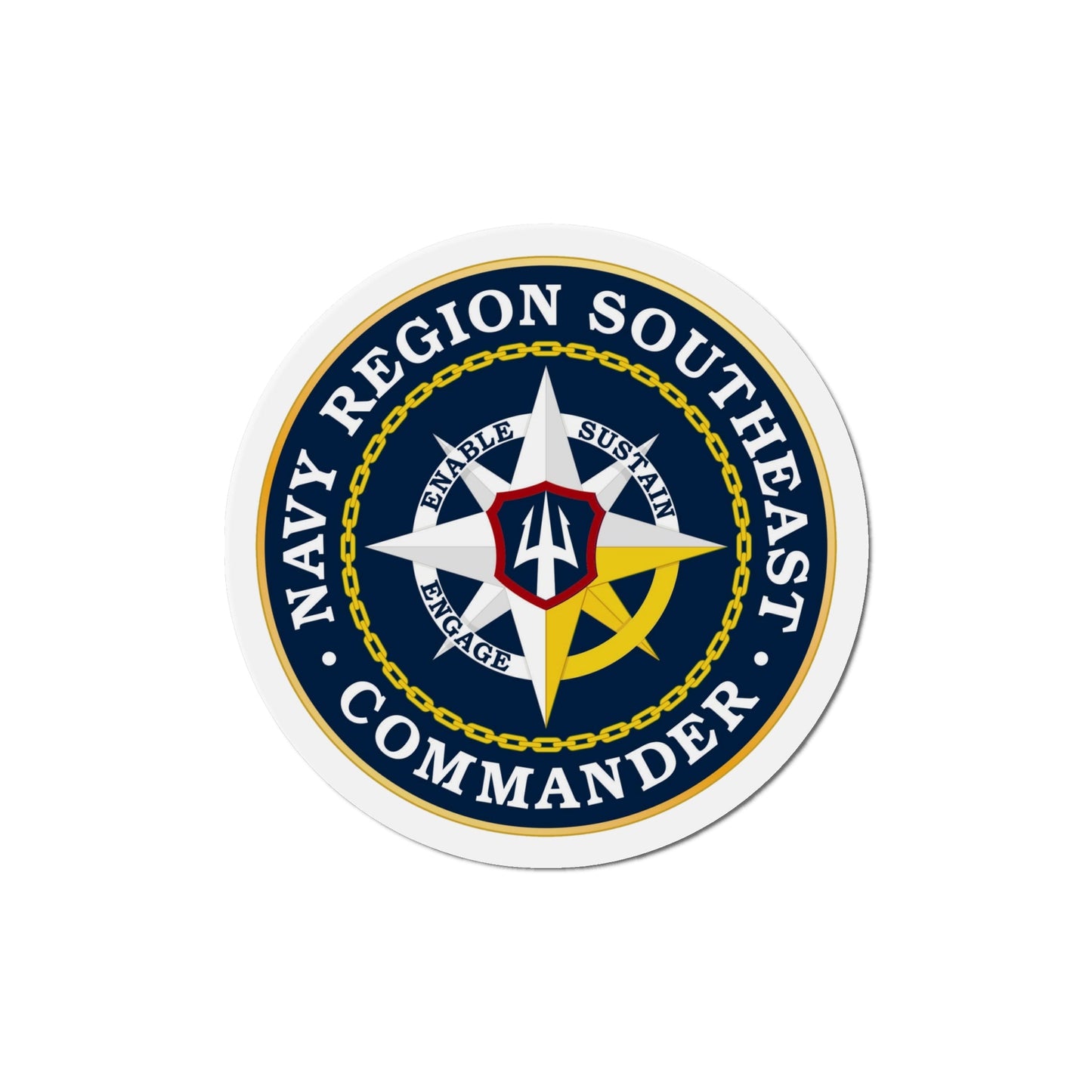 Navy Region Southeast (U.S. Navy) Die-Cut Magnet-6 × 6"-The Sticker Space