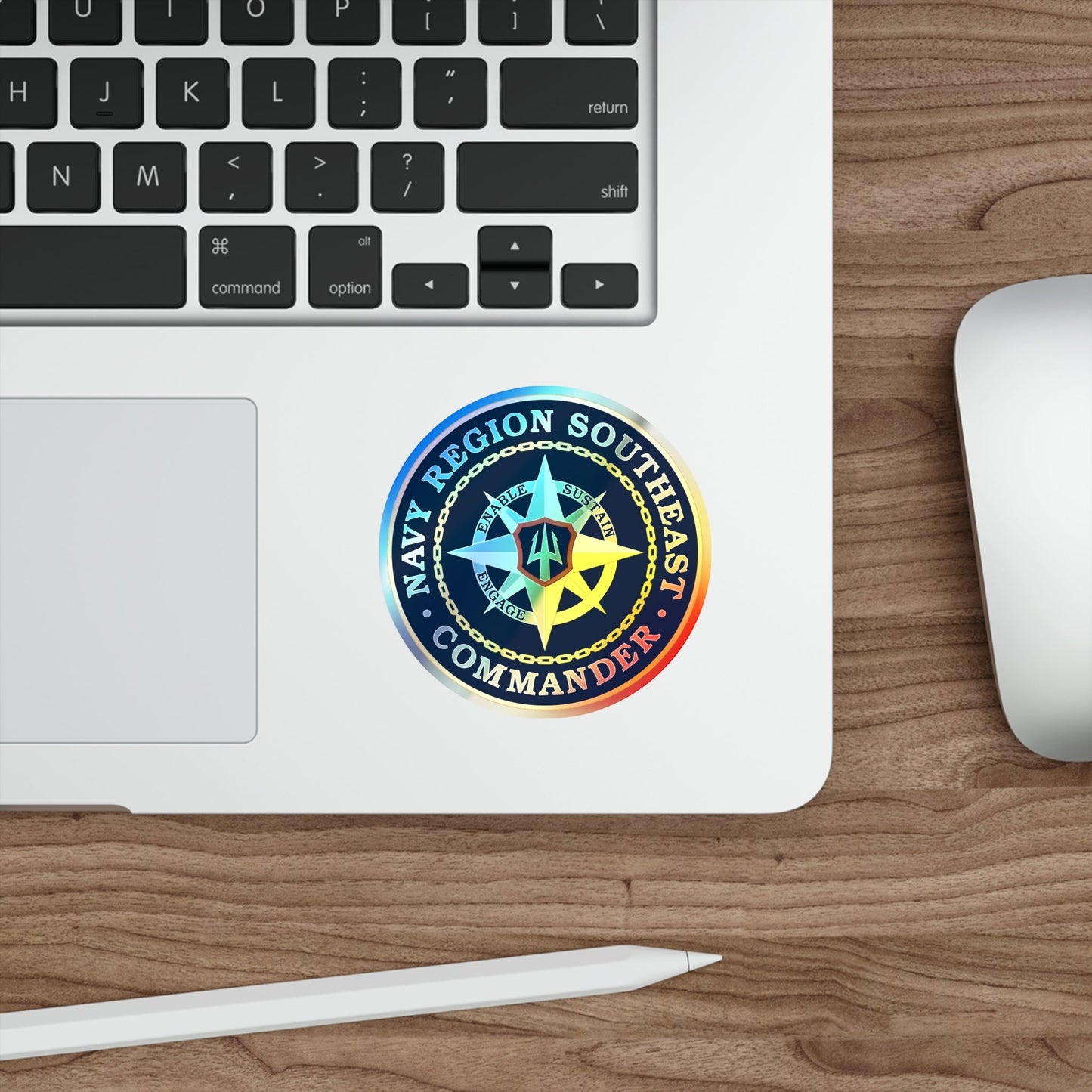 Navy Region Southeast (U.S. Navy) Holographic STICKER Die-Cut Vinyl Decal-The Sticker Space