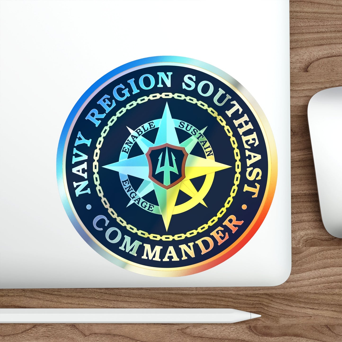 Navy Region Southeast (U.S. Navy) Holographic STICKER Die-Cut Vinyl Decal-The Sticker Space