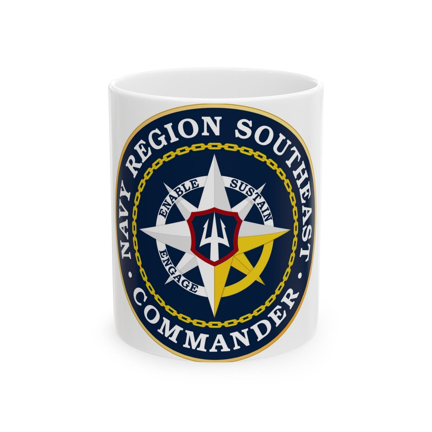 Navy Region Southeast (U.S. Navy) White Coffee Mug-11oz-The Sticker Space