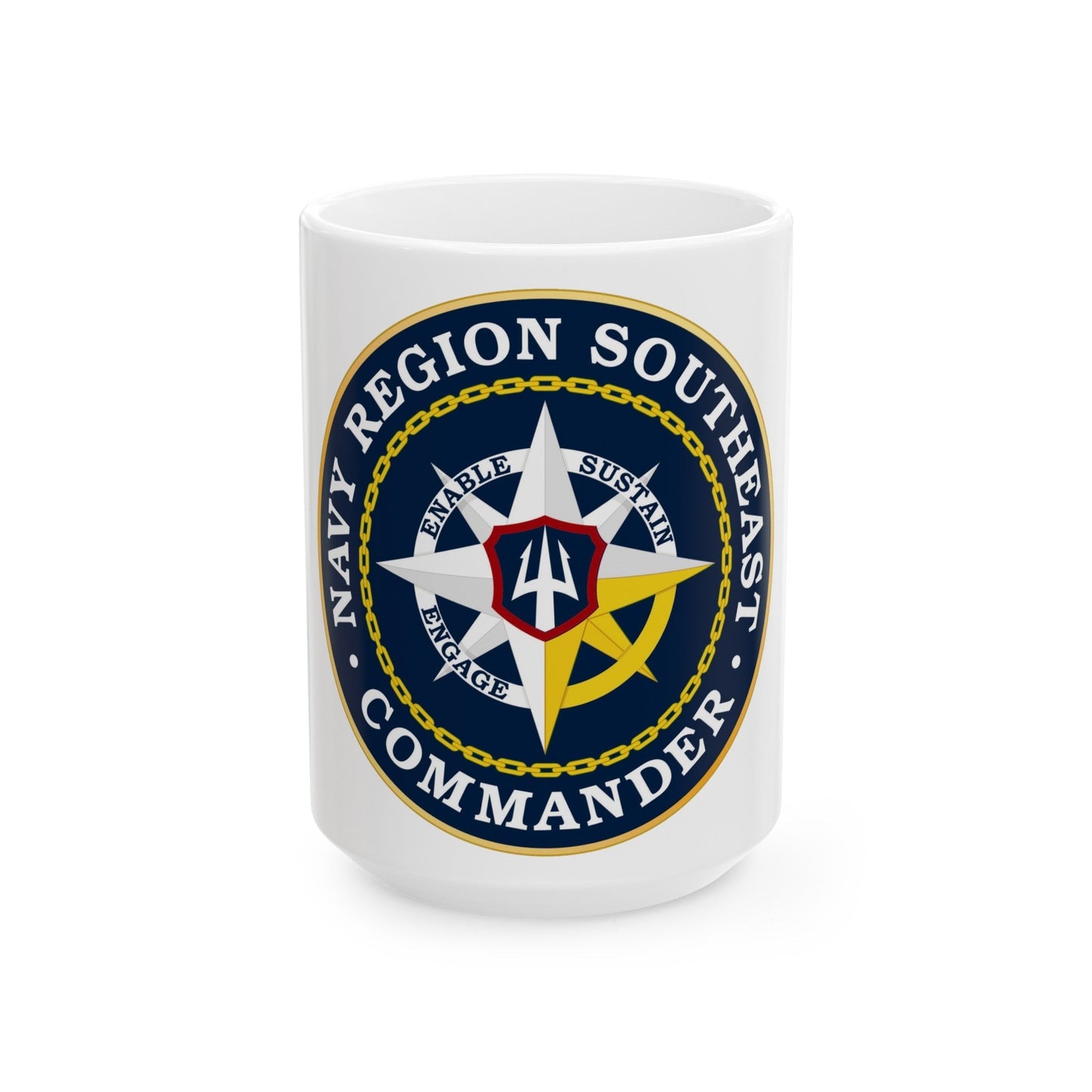 Navy Region Southeast (U.S. Navy) White Coffee Mug-15oz-The Sticker Space