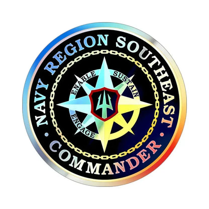 Navy Region Southeast (U.S. Navy) Holographic STICKER Die-Cut Vinyl Decal 3 Inch Holographic - The Sticker Space