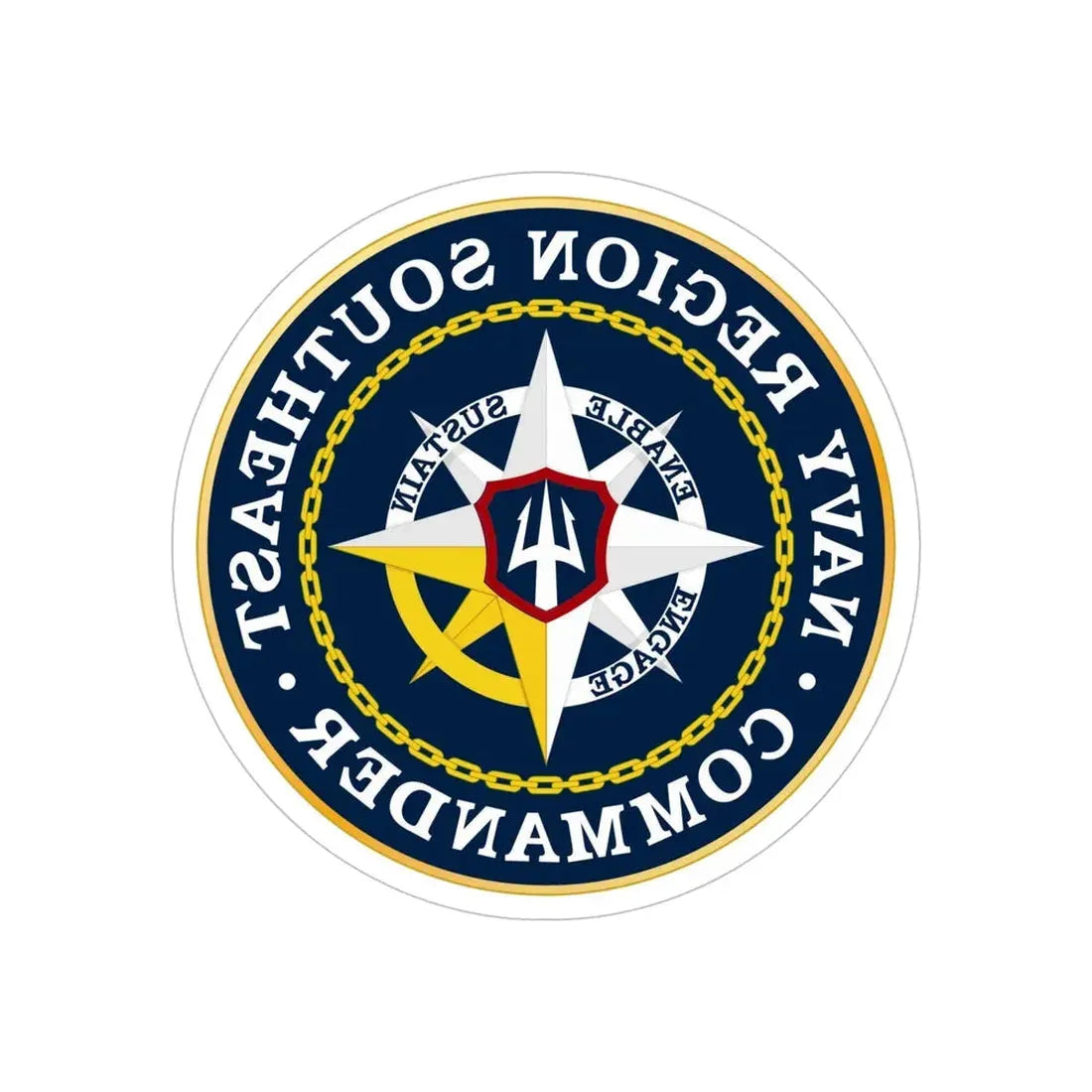 Navy Region Southeast (U.S. Navy) REVERSE PRINT Transparent Die-Cut STICKER - The Sticker Space