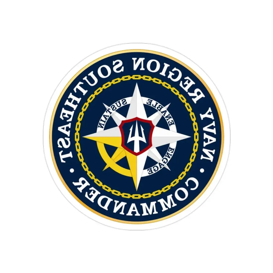 Navy Region Southeast (U.S. Navy) REVERSE PRINT Transparent Die-Cut STICKER - The Sticker Space