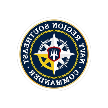 Navy Region Southeast (U.S. Navy) REVERSE PRINT Transparent Die-Cut STICKER - The Sticker Space