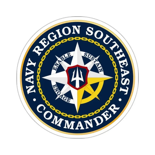 Navy Region Southeast (U.S. Navy) STICKER Vinyl Kiss-Cut Decal 2 Inch White - The Sticker Space