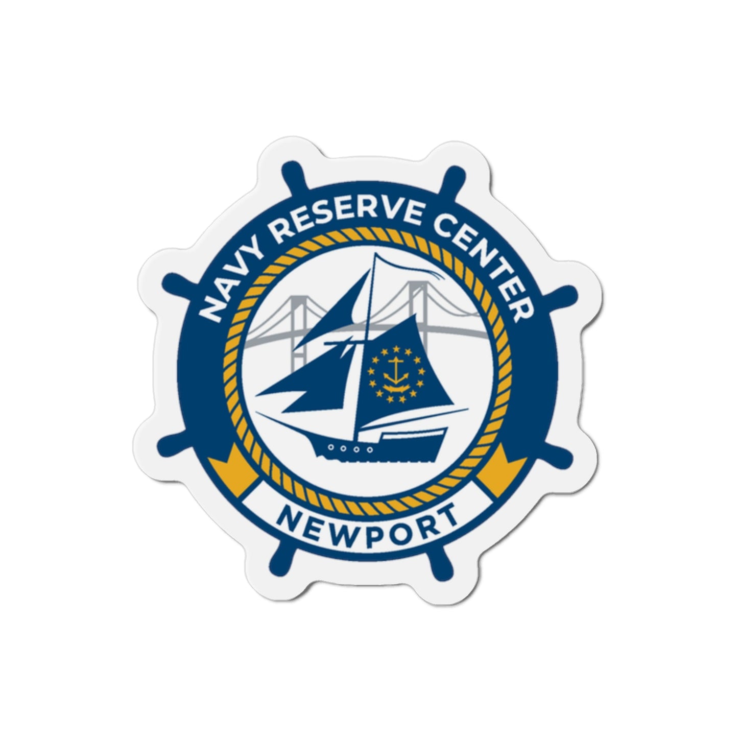 Navy Reserve Center Newport (U.S. Navy) Die-Cut Magnet-2" x 2"-The Sticker Space