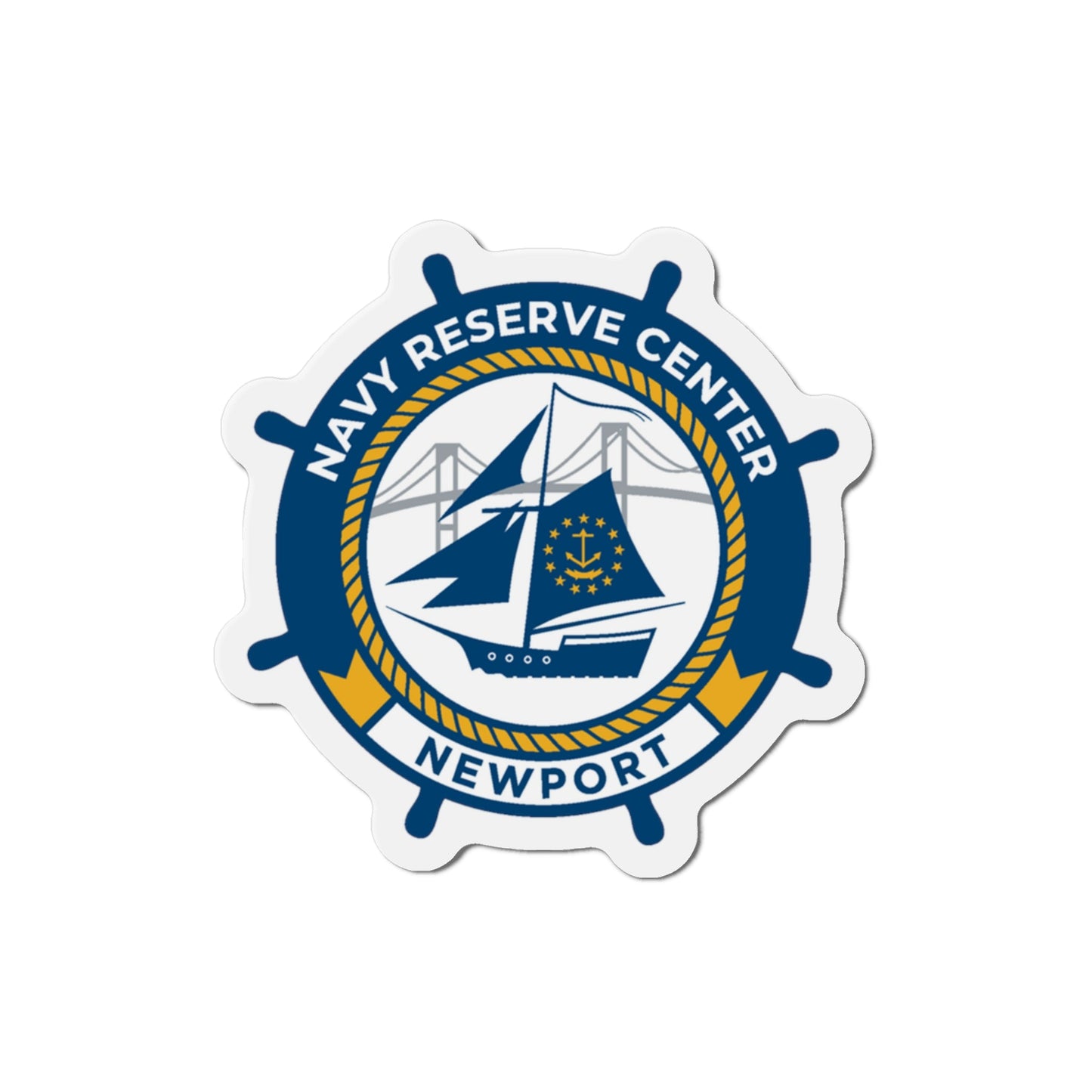 Navy Reserve Center Newport (U.S. Navy) Die-Cut Magnet-3" x 3"-The Sticker Space