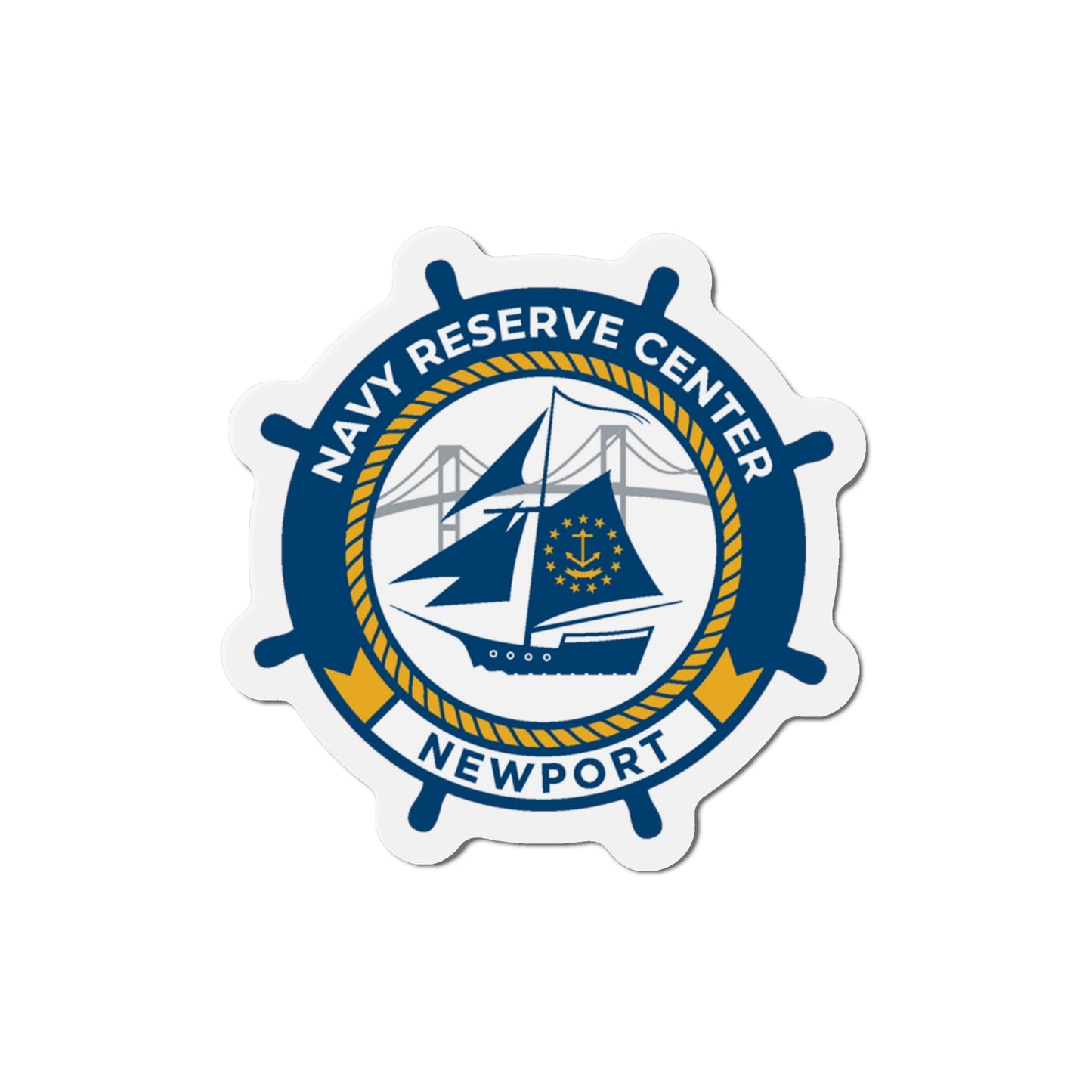 Navy Reserve Center Newport (U.S. Navy) Die-Cut Magnet-4" x 4"-The Sticker Space