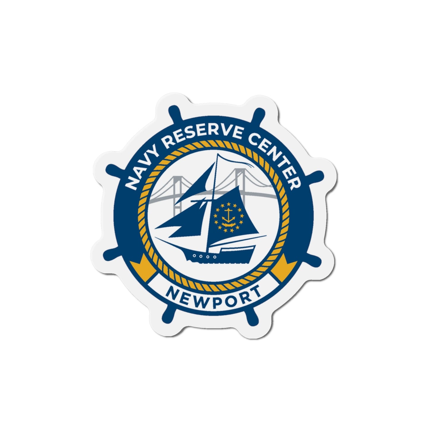 Navy Reserve Center Newport (U.S. Navy) Die-Cut Magnet-6 × 6"-The Sticker Space