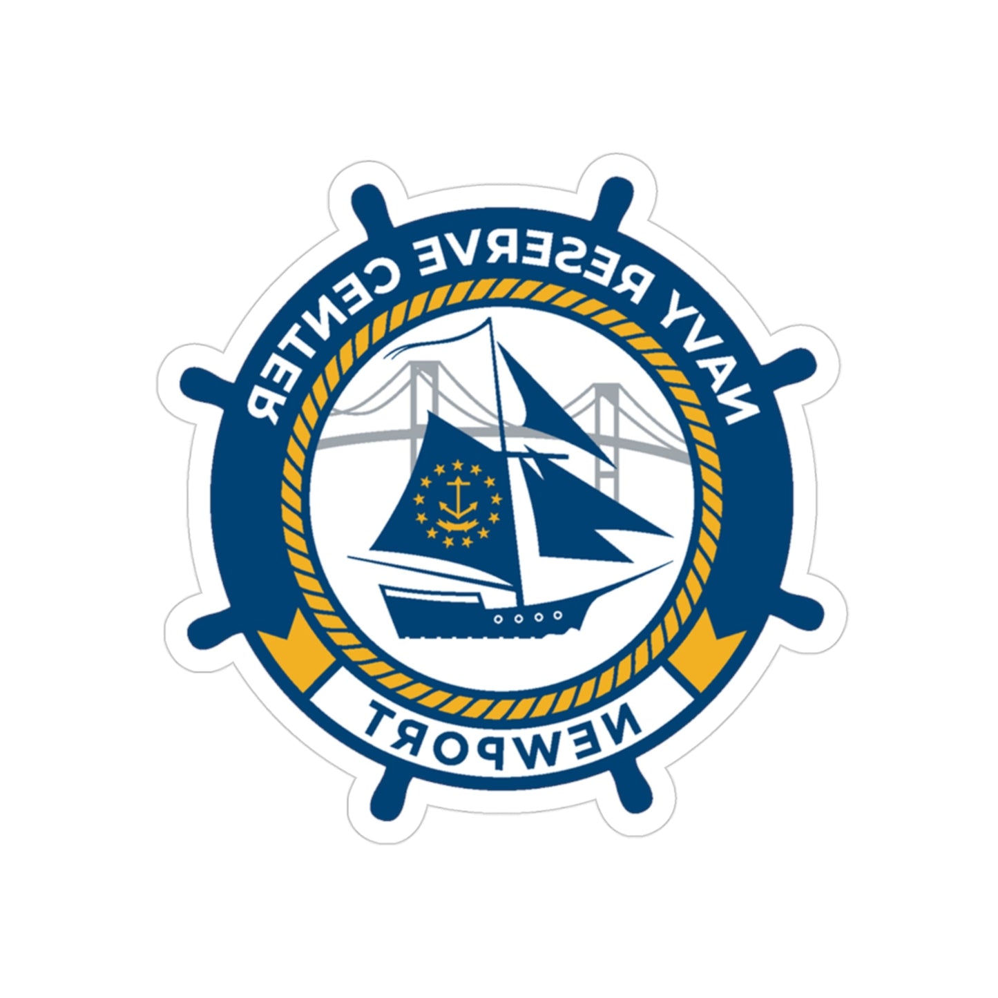 Navy Reserve Center Newport (U.S. Navy) REVERSE PRINT Transparent STICKER-3 Inch-The Sticker Space