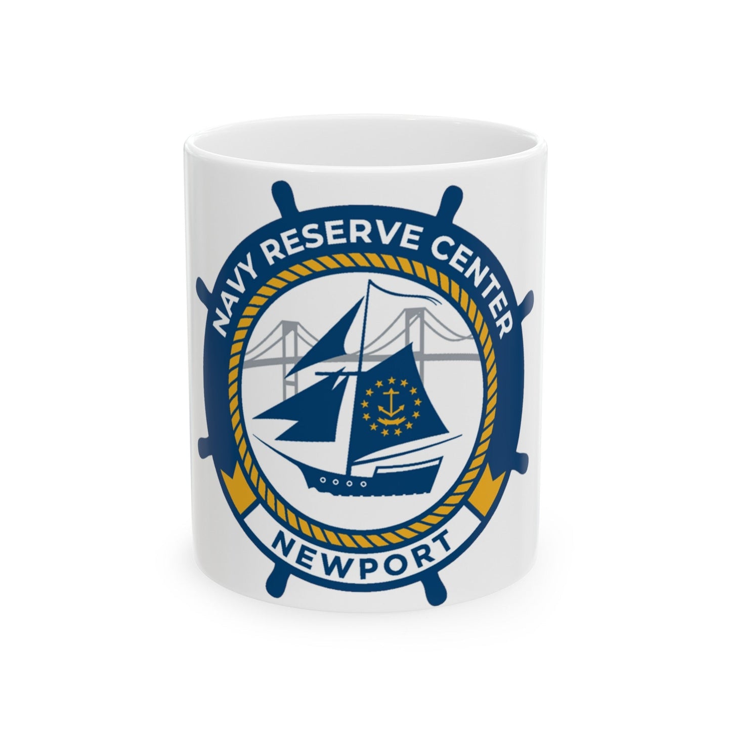 Navy Reserve Center Newport (U.S. Navy) White Coffee Mug-11oz-The Sticker Space