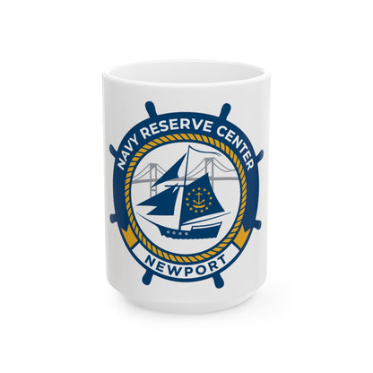 Navy Reserve Center Newport (U.S. Navy) White Coffee Mug-15oz-The Sticker Space