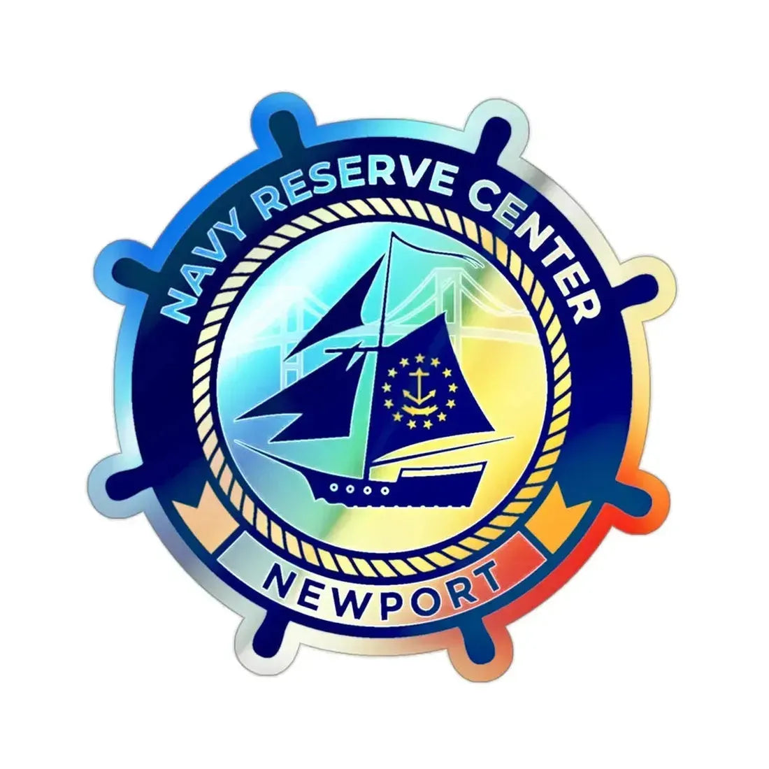 Navy Reserve Center Newport (U.S. Navy) Holographic STICKER Die-Cut Vinyl Decal - The Sticker Space