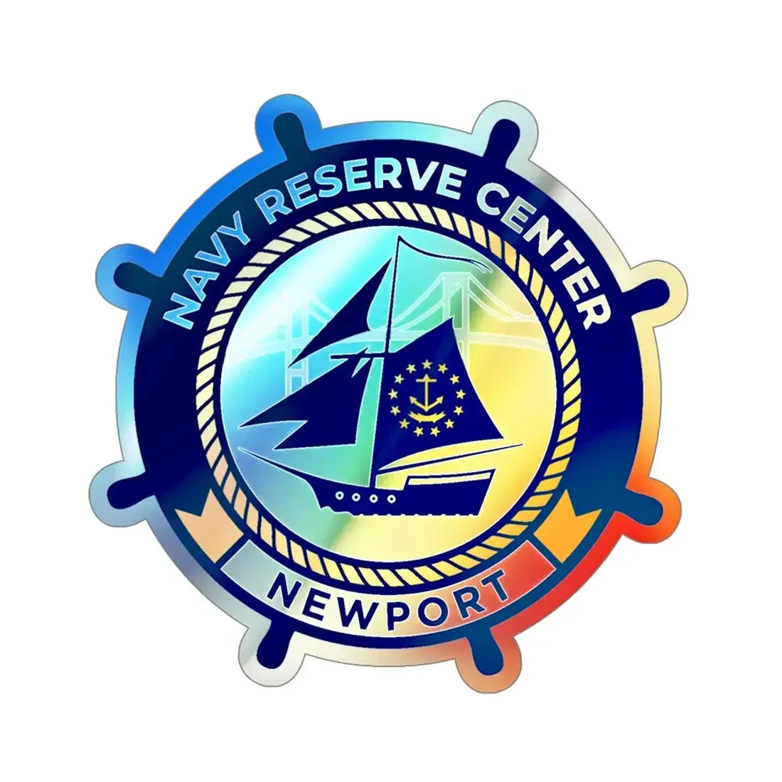 Navy Reserve Center Newport (U.S. Navy) Holographic STICKER Die-Cut Vinyl Decal - The Sticker Space