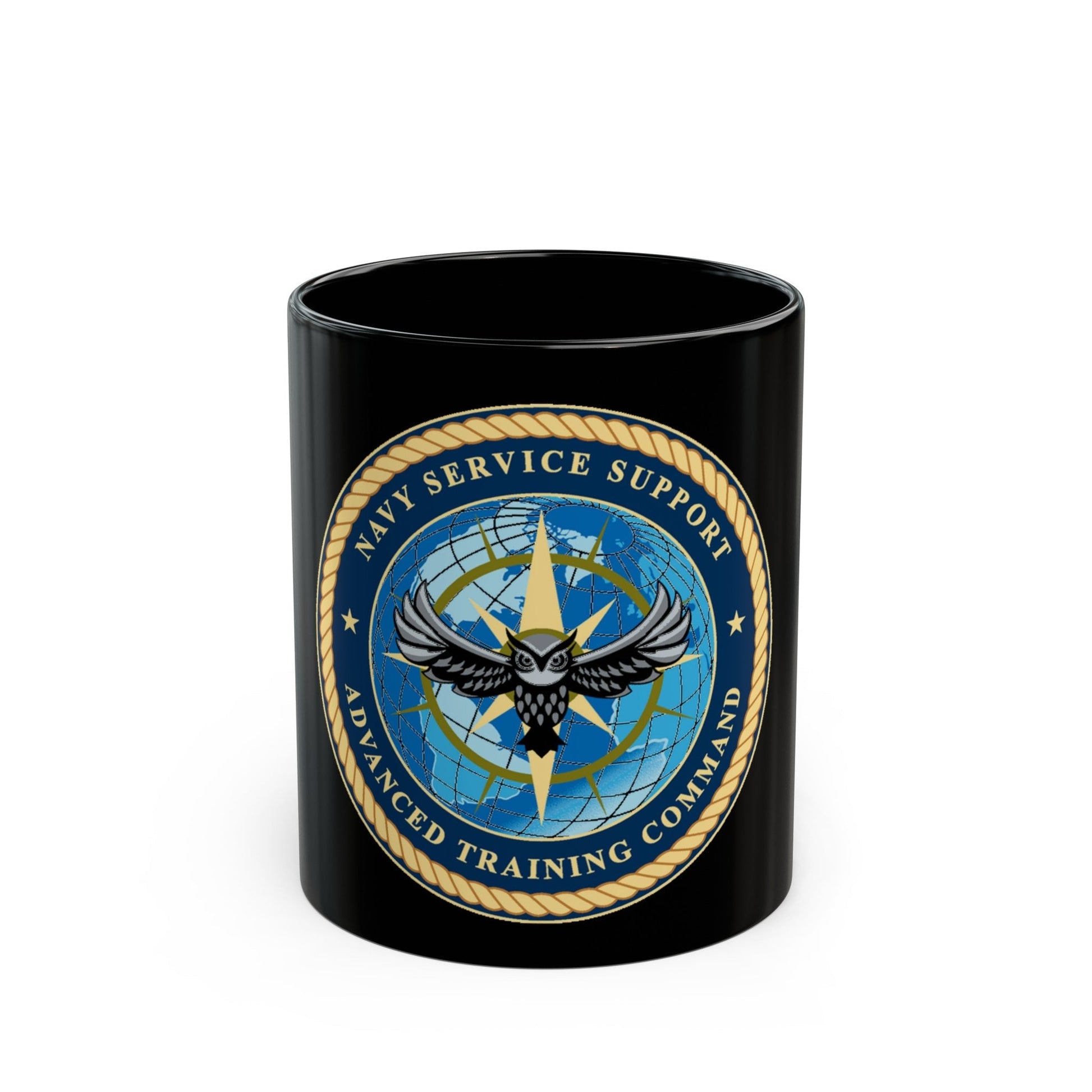 Navy Service Support Advanced Training Command San Diego (U.S. Navy) Black Coffee Mug-11oz-The Sticker Space