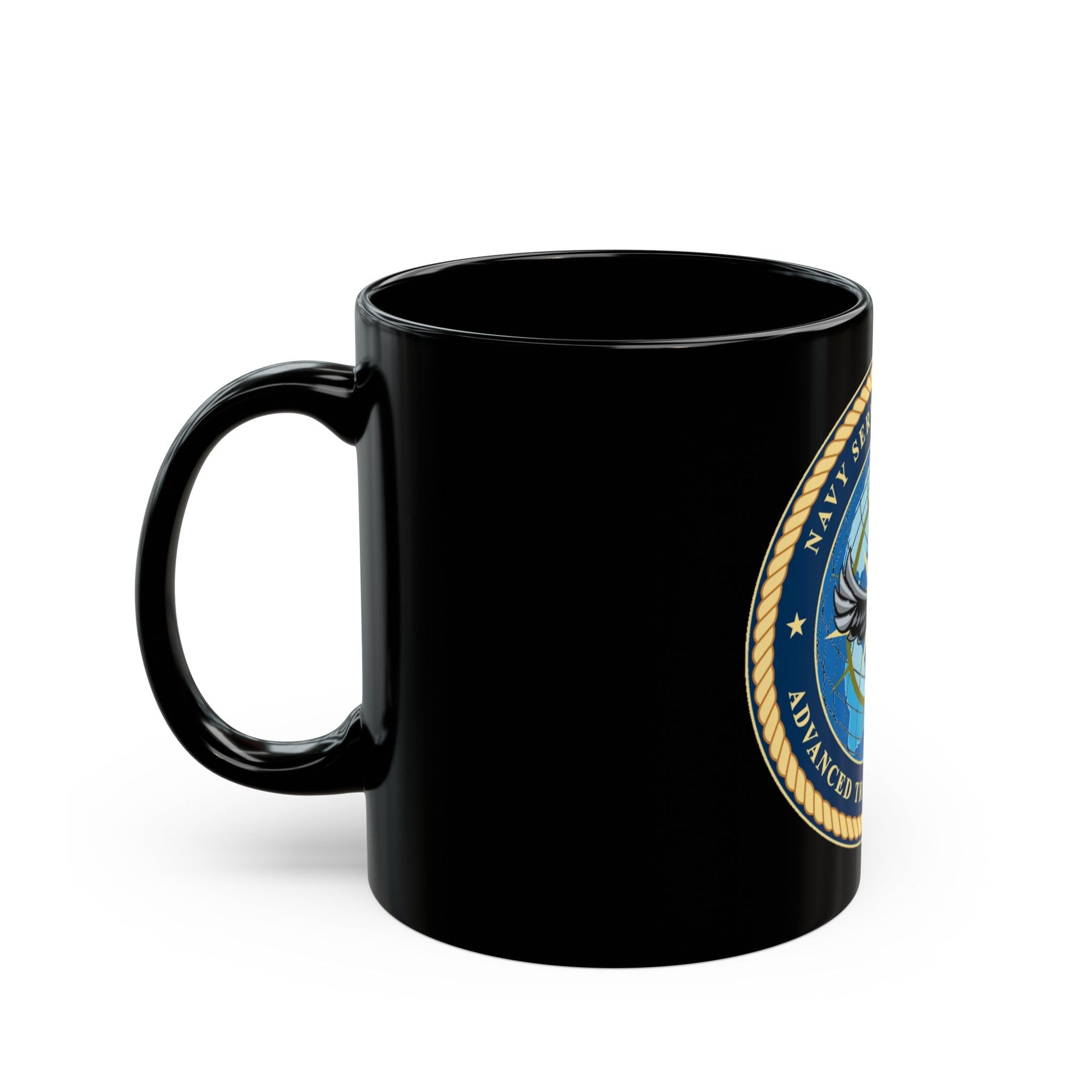 Navy Service Support Advanced Training Command San Diego (U.S. Navy) Black Coffee Mug-The Sticker Space