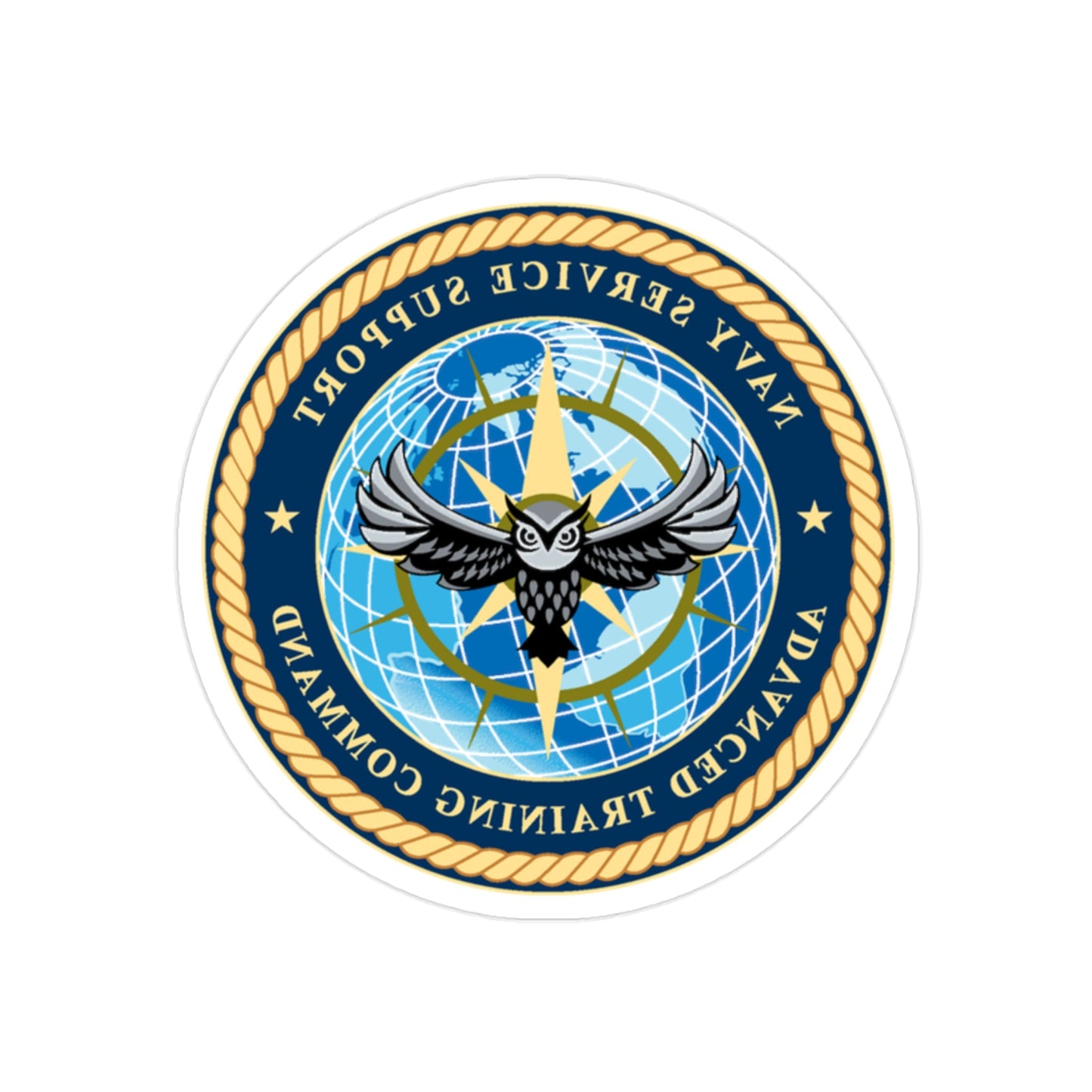 Navy Service Support Advanced Training Command San Diego (U.S. Navy) REVERSE PRINT Transparent STICKER-2" × 2"-The Sticker Space