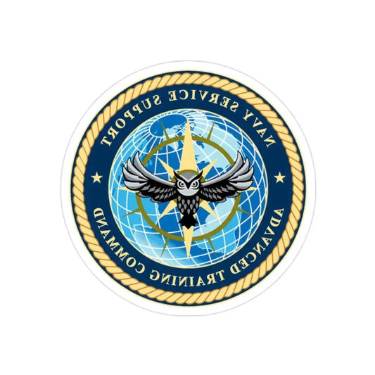Navy Service Support Advanced Training Command San Diego (U.S. Navy) REVERSE PRINT Transparent Die-Cut STICKER 2 Inch Die-Cut Transparent - The Sticker Space