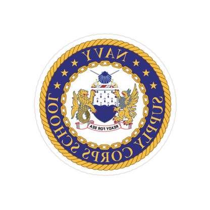 Navy Supply Corps School (U.S. Navy) REVERSE PRINT Transparent STICKER-2" × 2"-The Sticker Space