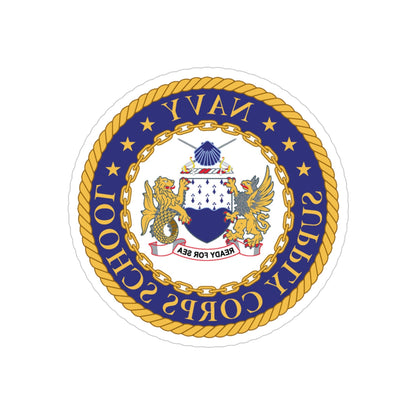 Navy Supply Corps School (U.S. Navy) REVERSE PRINT Transparent STICKER-4" × 4"-The Sticker Space