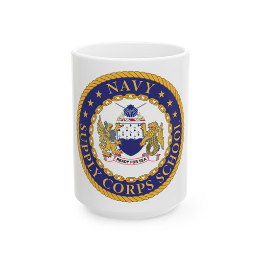 Navy Supply Corps School (U.S. Navy) White Coffee Mug-15oz-The Sticker Space