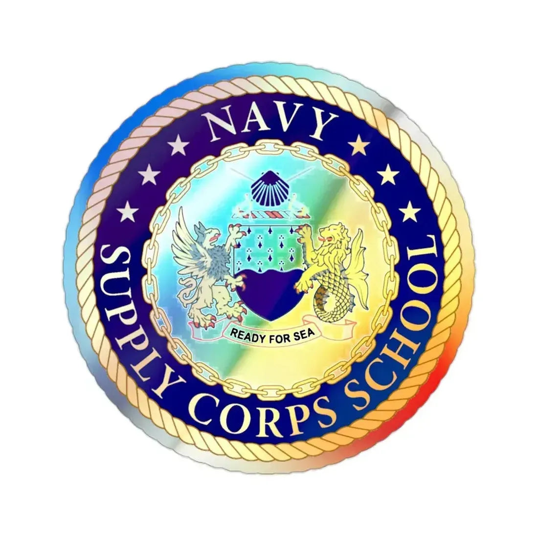 Navy Supply Corps School (U.S. Navy) Holographic STICKER Die-Cut Vinyl Decal 2 Inch Holographic - The Sticker Space