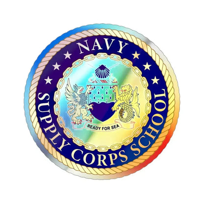 Navy Supply Corps School (U.S. Navy) Holographic STICKER Die-Cut Vinyl Decal 3 Inch Holographic - The Sticker Space