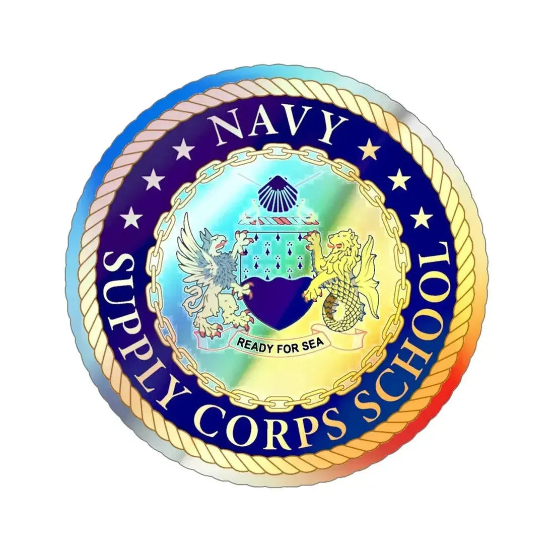 Navy Supply Corps School (U.S. Navy) Holographic STICKER Die-Cut Vinyl Decal 6 Inch Holographic - The Sticker Space