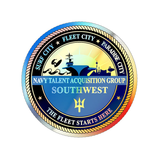 Navy Talent Acquisition Group SW (U.S. Navy) Holographic STICKER Die-Cut Vinyl Decal-6 Inch-The Sticker Space