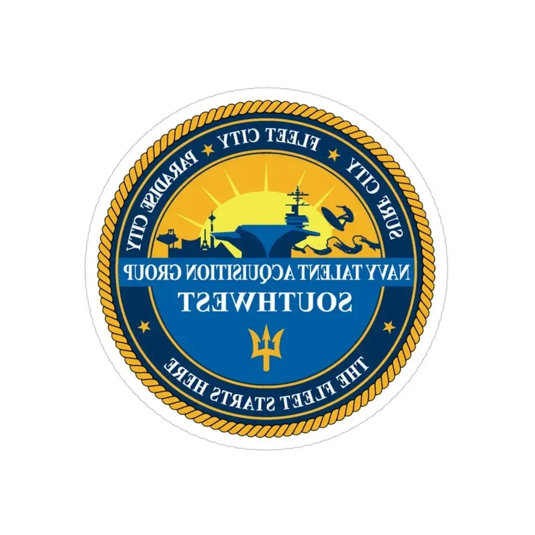 Navy Talent Acquisition Group SW (U.S. Navy) REVERSE PRINT Transparent Die-Cut STICKER 3 Inch Die-Cut Transparent - The Sticker Space