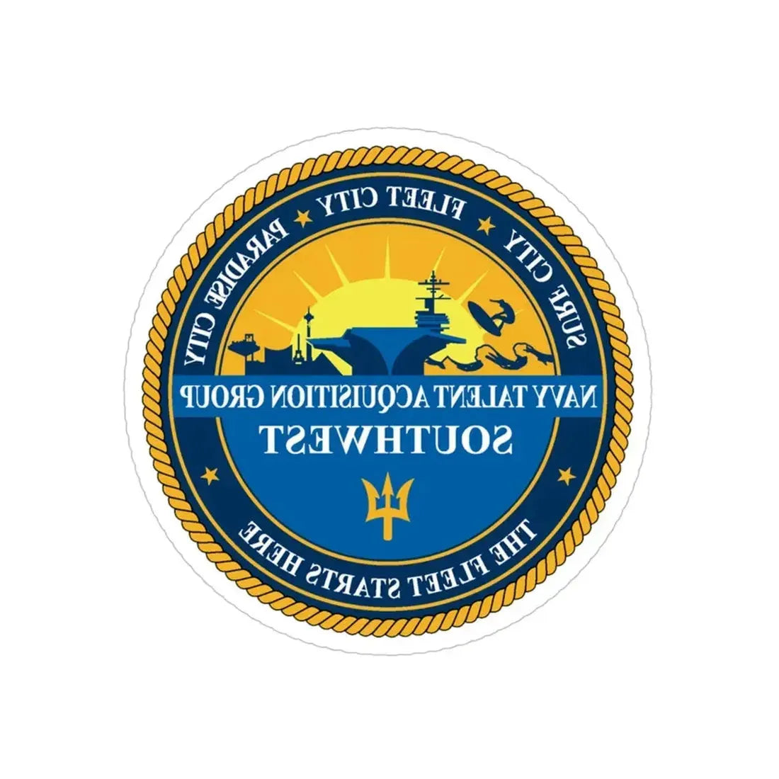Navy Talent Acquisition Group SW (U.S. Navy) REVERSE PRINT Transparent Die-Cut STICKER 4 Inch Die-Cut Transparent - The Sticker Space