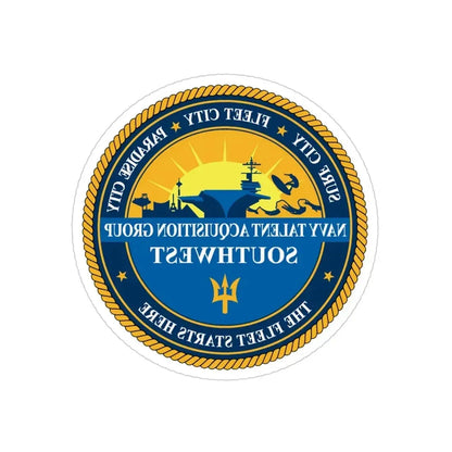 Navy Talent Acquisition Group SW (U.S. Navy) REVERSE PRINT Transparent Die-Cut STICKER 4 Inch Die-Cut Transparent - The Sticker Space