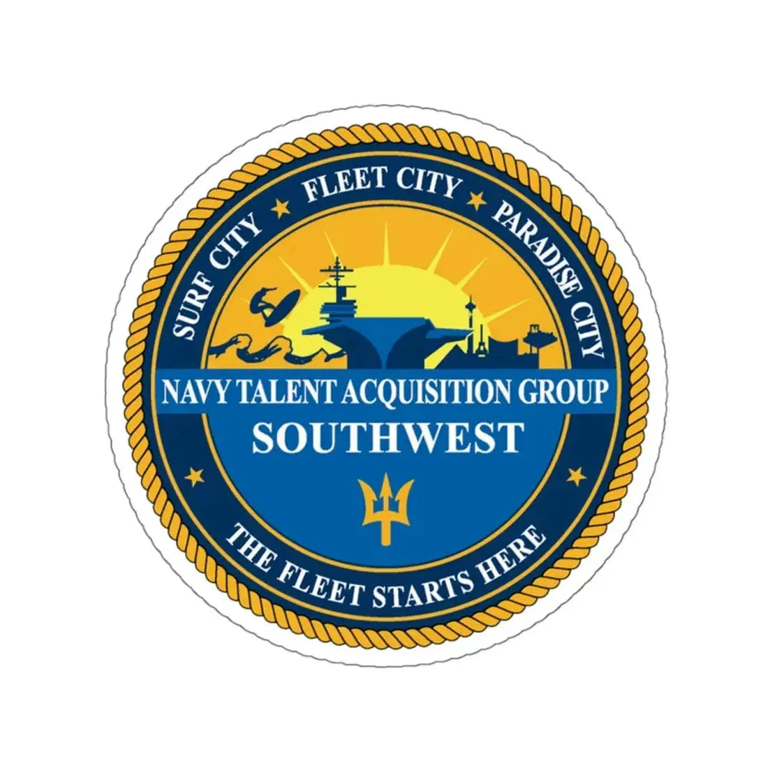 Navy Talent Acquisition Group SW (U.S. Navy) STICKER Vinyl Kiss-Cut Decal 4 Inch White - The Sticker Space