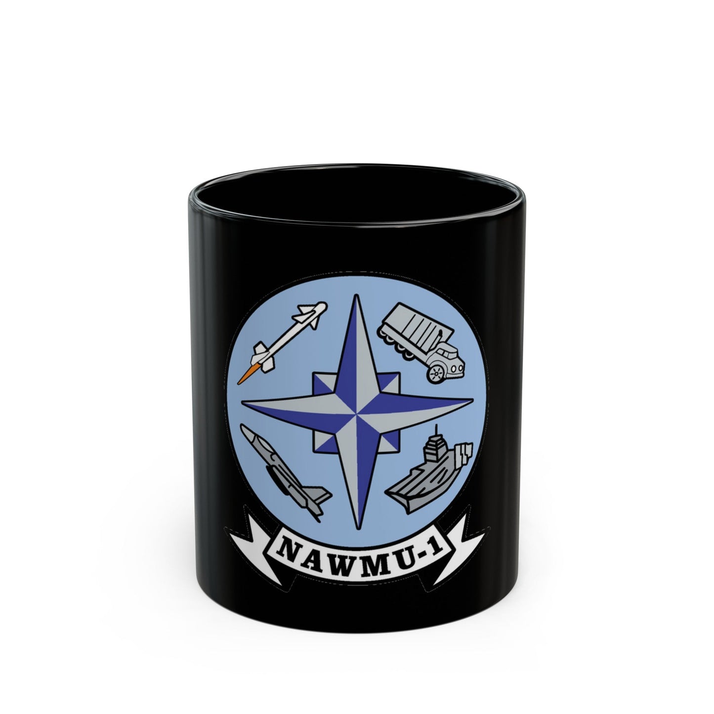 NAWMU 1 (U.S. Navy) Black Coffee Mug-11oz-The Sticker Space