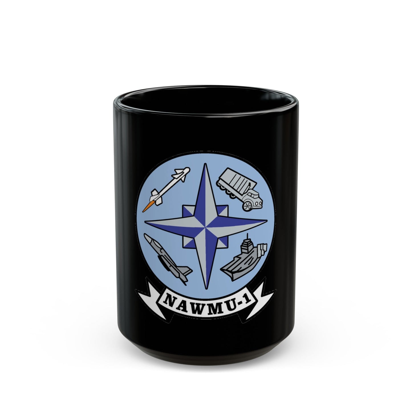 NAWMU 1 (U.S. Navy) Black Coffee Mug-15oz-The Sticker Space