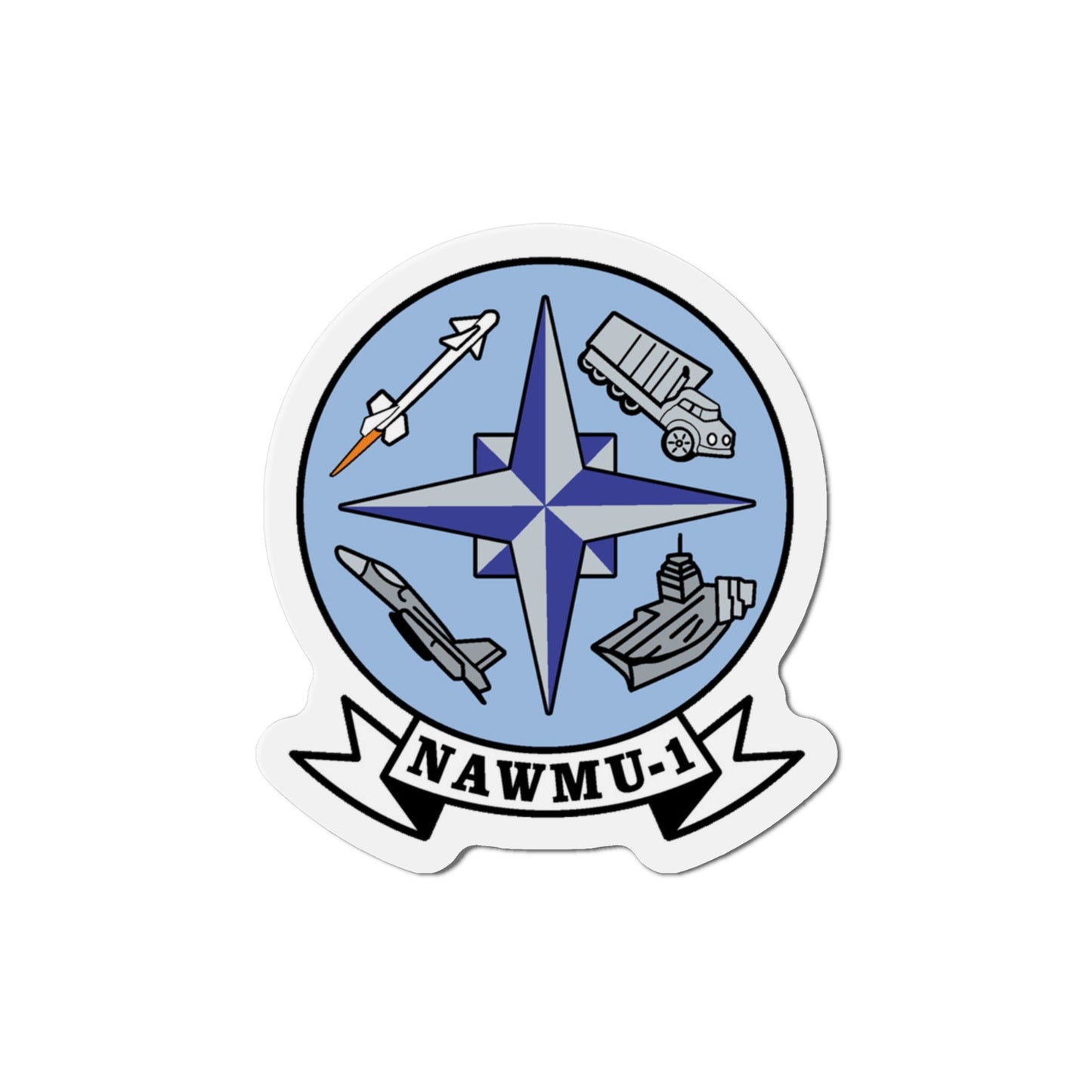 NAWMU 1 (U.S. Navy) Die-Cut Magnet-4" x 4"-The Sticker Space