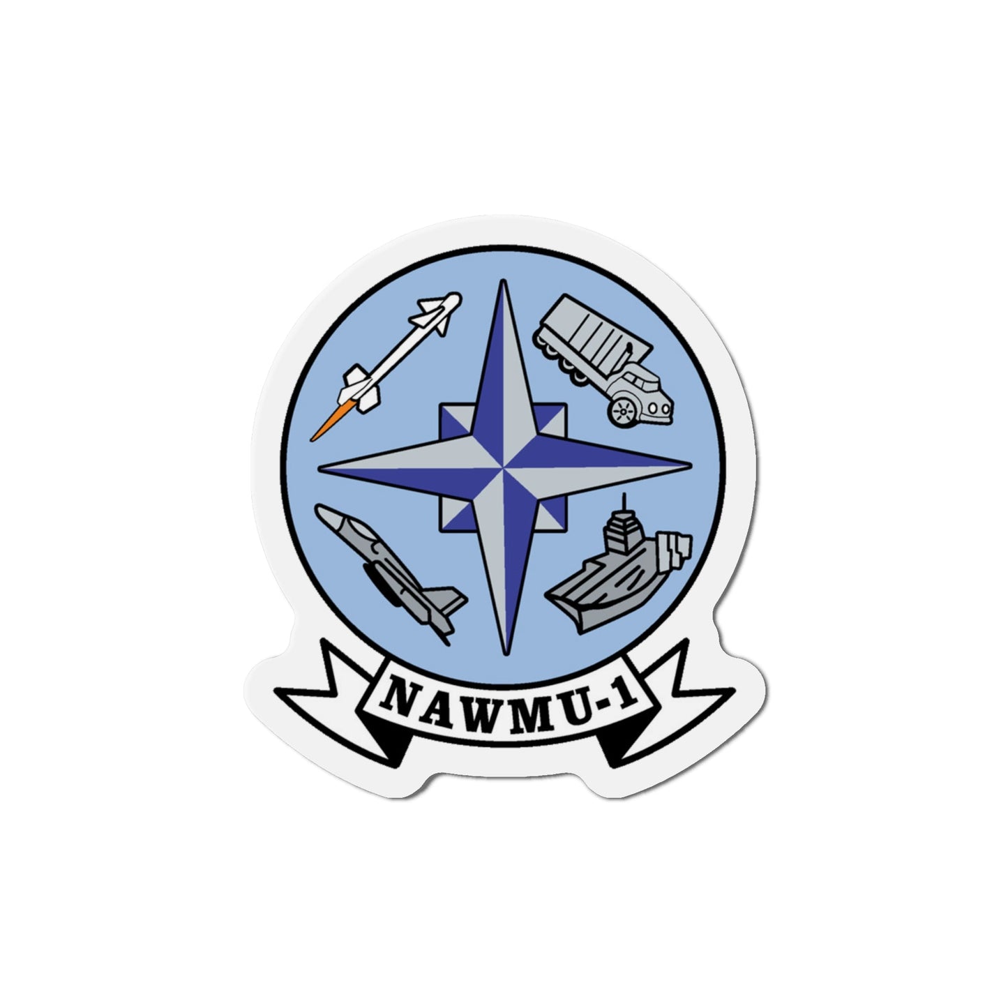 NAWMU 1 (U.S. Navy) Die-Cut Magnet-6 × 6"-The Sticker Space