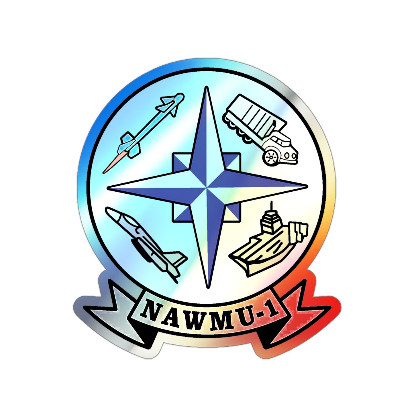 NAWMU 1 (U.S. Navy) Holographic STICKER Die-Cut Vinyl Decal-3 Inch-The Sticker Space