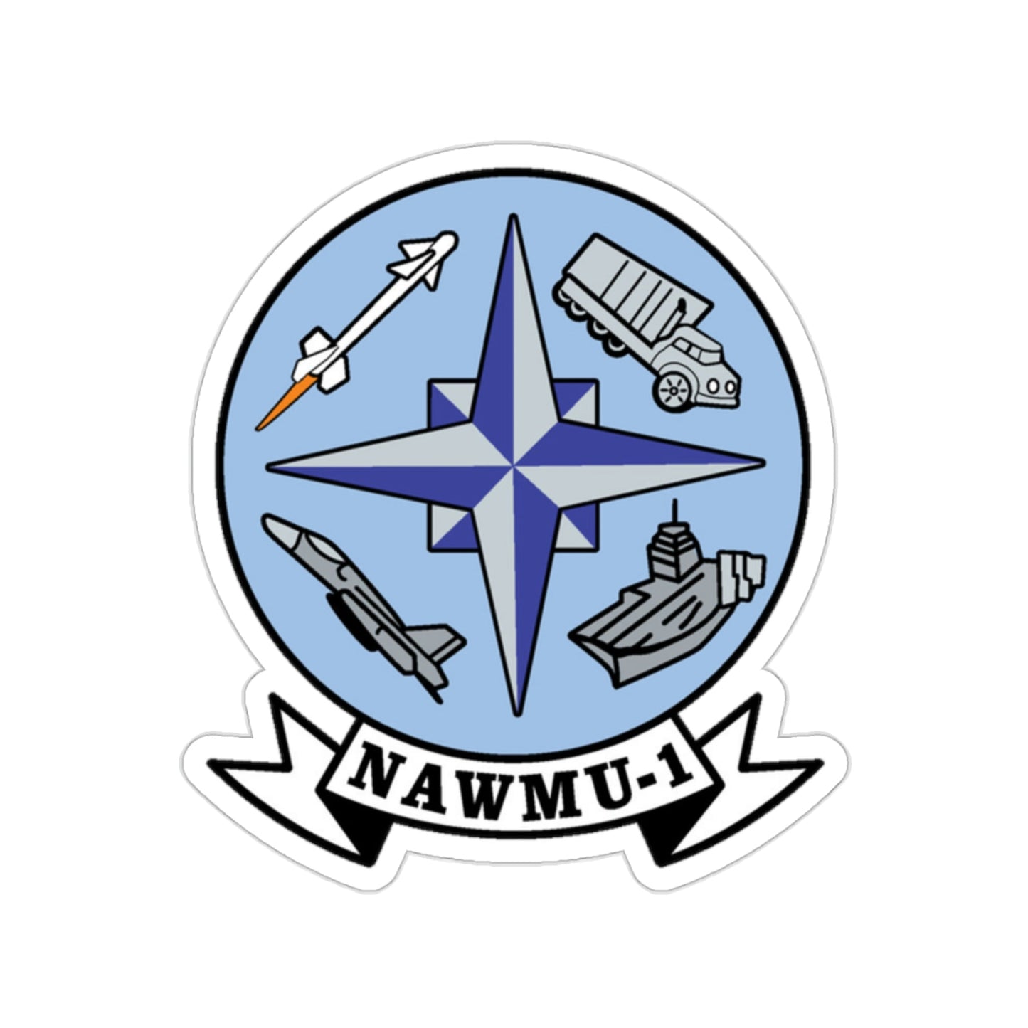 NAWMU 1 (U.S. Navy) STICKER Vinyl Die-Cut Decal-2 Inch-The Sticker Space