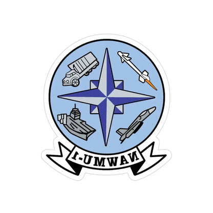 NAWMU 1 (U.S. Navy) REVERSE PRINT Transparent Die-Cut STICKER 3 Inch Die-Cut Transparent - The Sticker Space