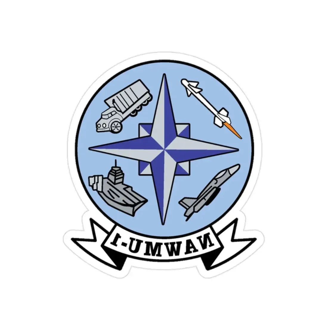 NAWMU 1 (U.S. Navy) REVERSE PRINT Transparent Die-Cut STICKER - The Sticker Space