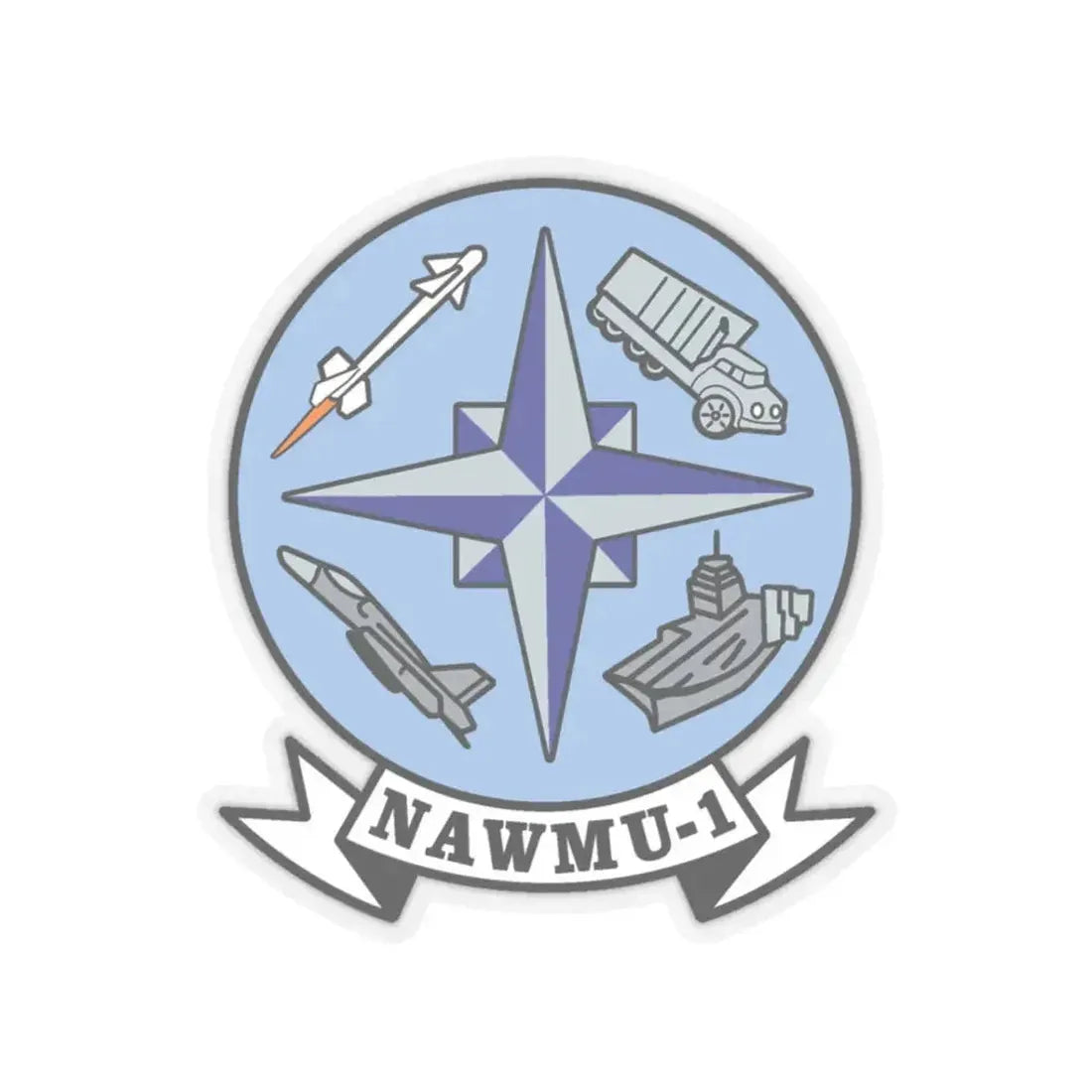 NAWMU 1 (U.S. Navy) STICKER Vinyl Kiss-Cut Decal 3 Inch Transparent - The Sticker Space