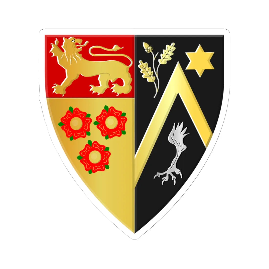 Nazareth wapen (Belgium) (Coat of Arms) STICKER Vinyl Kiss-Cut Decal 6 Inch White - The Sticker Space